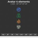 Avatar 4 Elements Embroidery