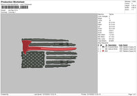 Axe Flag Embroidery File 6 sizes