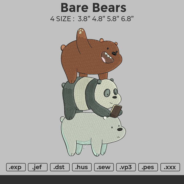 Bare Bears Embroidery