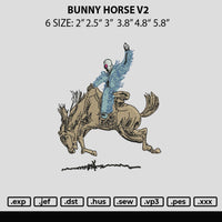 Bunny Horse V2 Embroidery File 6 sizes