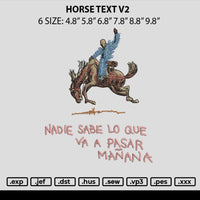 Horse Text V2 Embroidery File 6 sizes