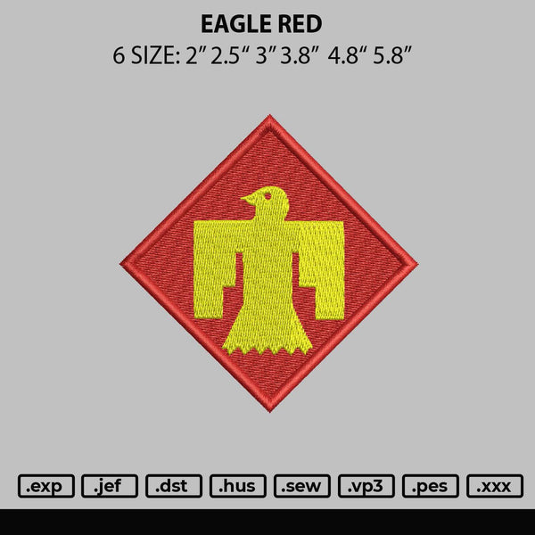 Eagle Red Embroidery File 6 sizes