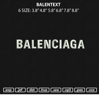 Balentext Embroidery File 6 sizes