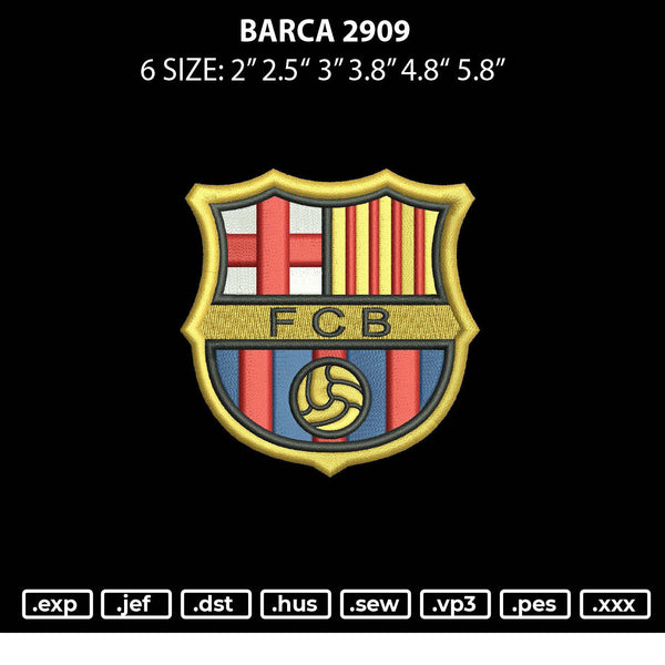 Barca 2909 Embroidery File 6 sizes