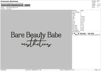 Barebeauty Text Embroidery File 6 sizes