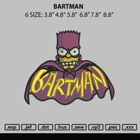 Bartman Embroidery File 6 sizes