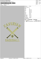 Baseball 1011 Embroidery File 6 sizes