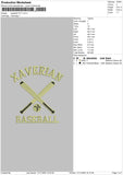 Baseball 1011 Embroidery File 6 sizes