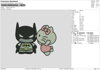 Batman Kitty Embroidery File 6 sizes