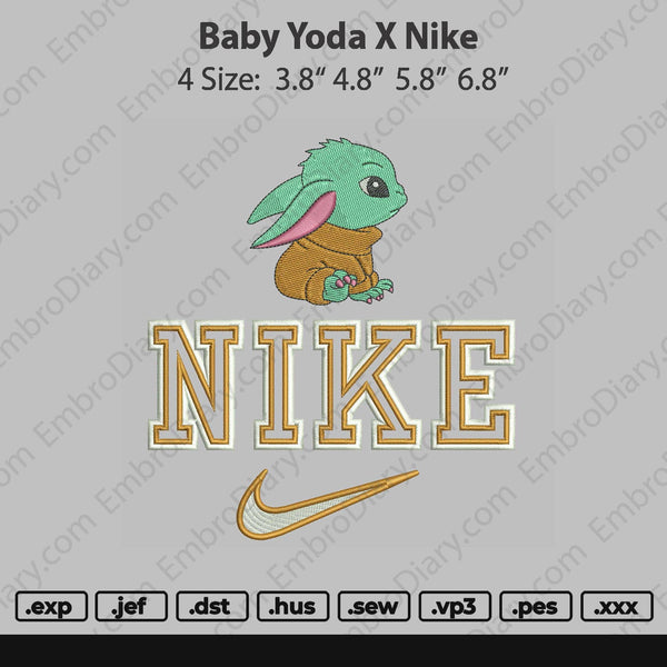 Baby Yoda X Nike Embroidery