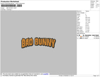 Bad Bunny Text Flames Embroidery