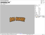 Bad Bunny Text Flames Embroidery