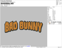 Bad Bunny Text Flames Embroidery