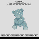 Bear Doll Embroidery File 6 sizes