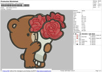 Bear Flowers v2 Embroidery