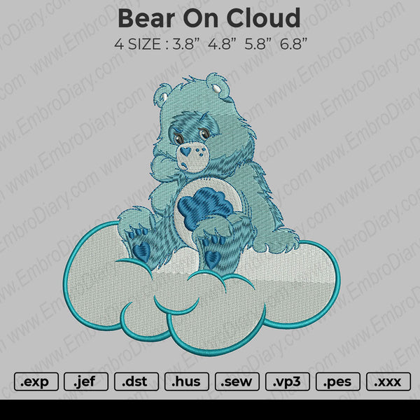 Bear On Cloud Embroidery