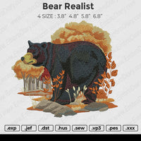 Bear Realist Embroidery