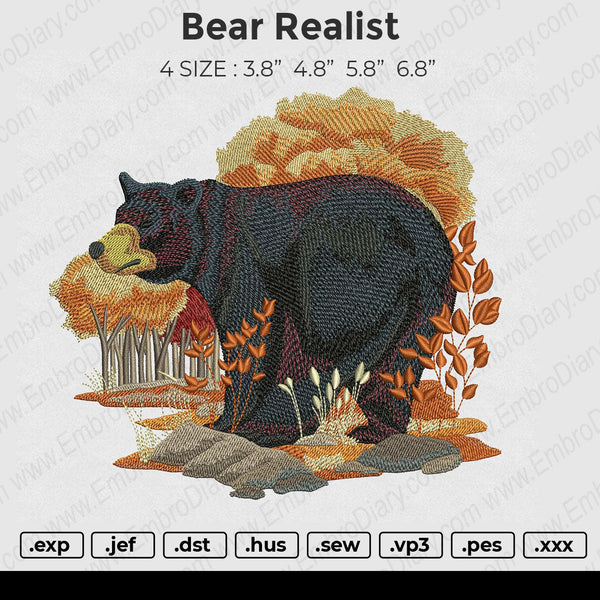 Bear Realist Embroidery