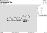 Bears Outline Embroidery File 6 sizes