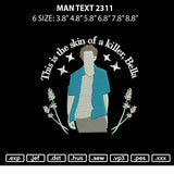 Man Text 2311 Embroidery File 6 sizes