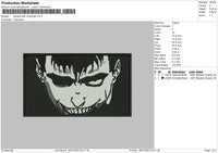 Berserk Bw Rectangle Embroidery File 6 sizes