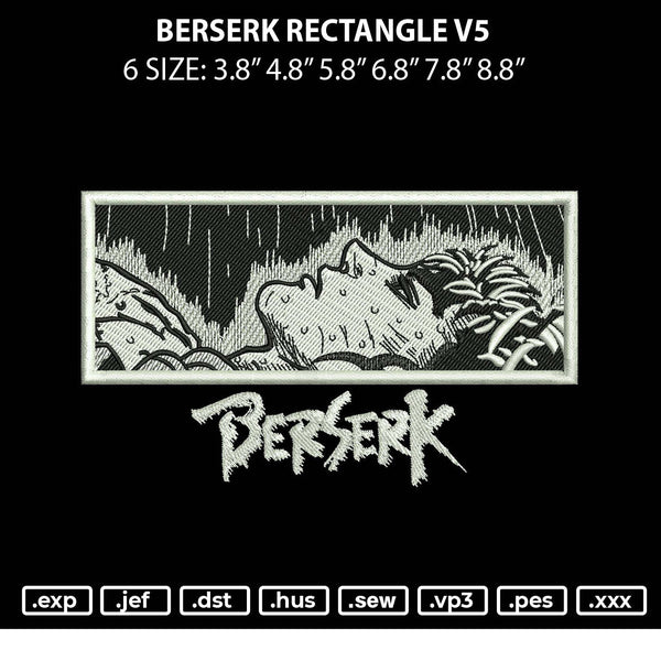 Berserk Rectangle V5 Embroidery File 6 sizes