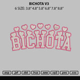 Bichota V3 Embroidery File 6 sizes