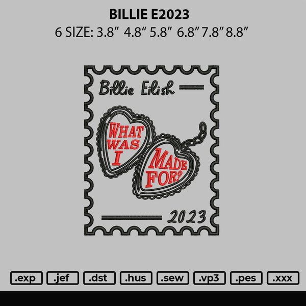 Billie E2023 Embroidery File 6 sizes