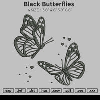 Black Butterflies Embroidery