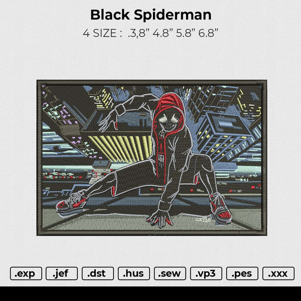 Black Spiderman Embroidery