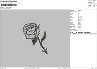 Black Rose Embroidery File 6 sizes