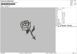 Black Rose Embroidery File 6 sizes