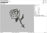 Black Rose Embroidery File 6 sizes