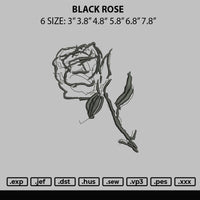 Black Rose Embroidery File 6 sizes