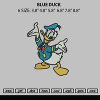 Blue Duck Embroidery File 6 sizes