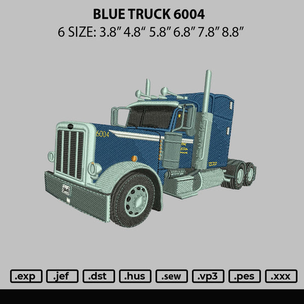Blue Truck 6004 Embroidery File 6 sizes