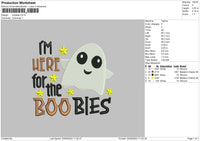 Boo B Embroidery File 6 sizes