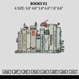 Books V2 Embroidery File 6 sizes