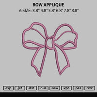 Bow Applique Embroidery File 6 sizes