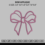 Bow Applique Embroidery File 6 sizes