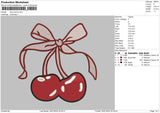 Bow Cherry Embroidery File 6 sizes