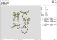 Bows Embroidery File 6 sizes