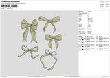 Bows Embroidery File 6 sizes