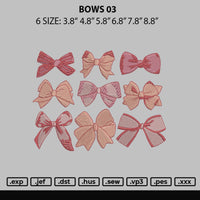 Bows 03 Embroidery File 6 sizes