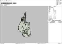 Boxing Glove Embroidery File 6 sizes