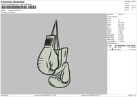 Boxing Glove Embroidery File 6 sizes