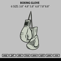 Boxing Glove Embroidery File 6 sizes