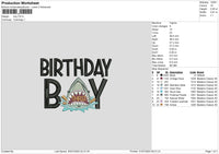 Brithday Boy Embroidery File 6 sizes