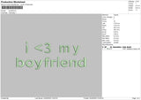 Boyfriend Luv Embroidery File 6 sizes