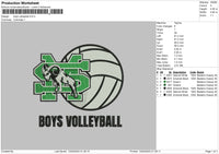 Volley Boys Embroidery File 6 sizes